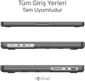 Resim Apple MacBook Pro 14 inç M5 Çip A3434 ile Uyumlu Kılıf Sert Parlak Koruma Kapağı SİYAH 