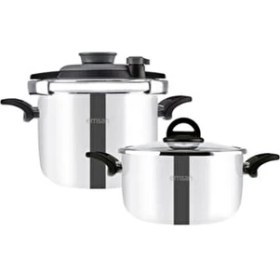 Resim Vera Düdüklü Tencere Seti 4+6 Litre Siyah 