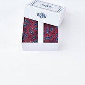 Resim Koyu Bordo 2'li Kravat & Mendil Seti Kigili
