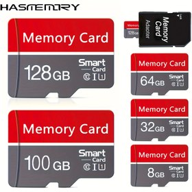 Resim Kırmızı, Beyaz ve Gri SD/TF Kartları, Seçenekli Kapasiteler 128GB, 100GB, 64GB, 32GB, 8GB SD Adaptörü ile Güvenilir Performanslı Flash Bellek TF Kartı Tabletler/Kameralar/Telefonlar/Dizüstü Bilgisayarlar/PC'ler/Araç Sesleri/Oyun Konsolları vb. için 