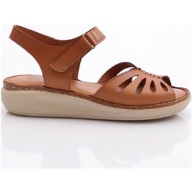 Resim Dgn 210 Kadin Bilekten Bağlama Cirtli Sandalet 210-2132-R1755 Taba 