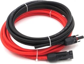 Resim Mc4 Soketli (4m+4m) 8 Metre 4mm Güneş Paneli Hazır Solar Kablo Siyah Kırmızı 