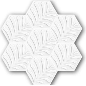 Resim Armada Çini 15x17 Cm Yaprak Beyaz Altıgen Seramik 