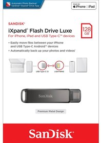 Resim SDIX70N-128G-GN6NN 128 GB iXpand Luxe iPhone USB Flash Bellek 