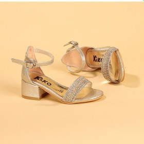 Resim Kiko Kids 761 Çatlak Günlük Kız Çocuk 3 Cm Topuklu Sandalet Ayakkabı Altın 001 