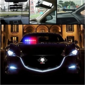 Resim S6 Cam Içi Lüks Tip Vantuzlu Çakar 6 Ledli Kırmızı Mavi 12 Mod Çakmaklık Girişli 