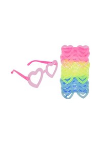 Resim Fosforlu Kalp Model Glow Parti Gözlüğü Karanlıkta Yanan Gözlükler 12 Adet 