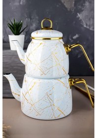 Resim Nishev Havana Serisi Emaye Çaydanlık Takımı - Beyaz 