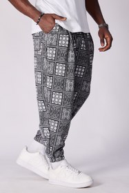 Resim Superbluemexico Unisex Jakar Desenli Pileli Şalvar Pantolon 