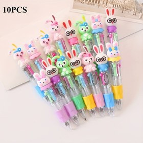 Resim 10 adet Sevimli Mini Tavşan Şeklinde Geri Çekilebilir Tükenmez Kalem - Renkli Pastel Tasarımlar Yuvarlak Gözler ve Eğlenceli Aksesuarlar ile, Anneler Günü, Paskalya ve Ofis Hediyeleri için İdeal, Şenlikli Kırtasiye | Eğlenceli Tasarım | Dayanıklı Plastik 