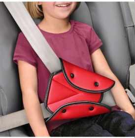 Resim Pazly--araba Ayarlanabilir Üçgen Emniyet Kemeri Ped Klipleri Kırmızı 