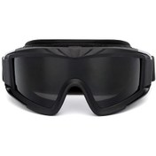 Resim Folinda Askeri Taktik Jy-026 Gözlükleri - Siyah, Dayanıklı, Ayarlanabilir, Outdoor Etkinlikler İçin, Kask Uyumlu, 3 Adet Lens İle Siyah 