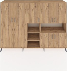 Resim Hyperion Dolap 13 Raflı 7 Kapaklı 220x44x163 Çam-çam Atlas Çam - Atlas Çam 