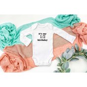 Resim BabyLimon Half Birthday 6 Ay Yarım Yaş Doğumgünü Uzun Kol Zıbın 