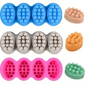 Resim 4.5oz Yapışmaz Silikon Masaj Sabunu Kalıbı - 4 Gözlü, BPA İçermez, DIY El Yapımı Sabun Yapım Aracı, Sabun Kalıpları 