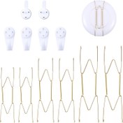 Resim Dört Plaka ile together sekiz parçalık set (10.16/15.24/20.32/25.4 cm) + Küçük ve Orta Boylar için Her Birine İki Adet İz Olmayan Çivi, Bahar Pano Çivileri, W Biçimli Duvar Çivileri, Metal Çiviler, Görünmez Pano Çivileri, Dekoratif Duvar Askıları ve Bir Bahar Tabaklık 