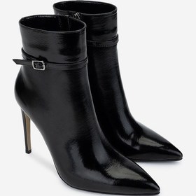 Resim Valmenti Kadın Hakiki Deri Siyah Rugan Topuklu Bot 820 395 Bn Bot Sk24-25 Syh Krsk Rgn Siyah Rugan 