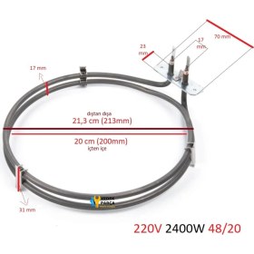Resim Altus Uyumlu AL561D Turbo Fırın Rezistansı 462900010 2400 W Ölçülere Dikkat Ediniz 