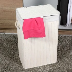 Resim Adore Handy Mate Bambu Çamaşır Sepeti Beyaz 40x60x31 cm Çok Amaçlı Kullanım Alanı 
