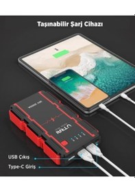 Resim Utrai Jstar Mini 13000 mAh 1000A Jump Starter Taşınabilir Akü Takviye Cihazı + Powerbank + Led Lamba 
