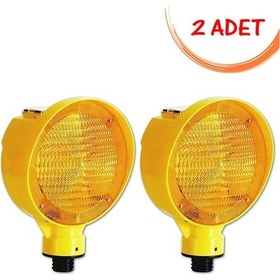 Resim Güneş Enerjili Üçgen Flaşör Çakar Lamba Ledli Uyarıcı Trafik Flaşörü Sarı Evelux 11825 Fl S 2 Adet 