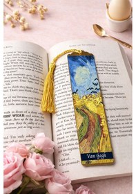 Resim Kitap Kılıfı Ve Metal Kitap Ayracı Seti Van Gogh Buğday Tarlası Ve Kargalar 