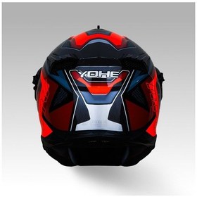 Resim Yohe FG601 Parlak Çift Vizör Full Face Motosiklet Kaskı Neon Turuncu 