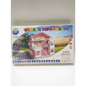 Resim abnturk Wooden Ahşap 3d Puzzle Maket Büyük Boy Villa Ev Maketi 210 Parça Ahşap 3d Puzzle 