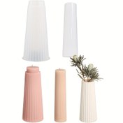 Resim 2'li Set Çizgili Yüksek Silikon Vazo Kalıpları - Reçine, Alçı & Çimento Dökümü için Çok Yönlü - DIY El Sanatları ve Ev Dekorasyonu Temelleri by DTOHO 