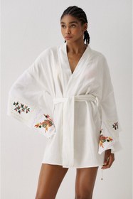 Resim SS6185 Desenli Kimono - SARI / S 