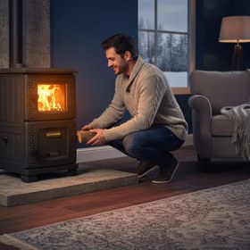 Resim Mini Turbo Şömine Döküm Soba | Siyah | Erendemir 