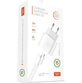 Resim 20 Watt Type-c Şarj Başlık Adaptörü + Kablo Seti Apple Uyumlu iPhone 15 Pro-promax 4434 