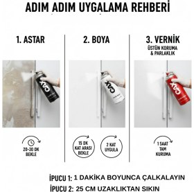 Resim Petek Radyatör Yenileme Seti- Isıya Dayanıklı Beyaz Sprey Boya +Akrilik Astar + Parlak Vernik 400ML 