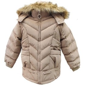 Resim Life For Moda Kız Çocuk İçi Peluş Astarlı Çıkarılabilir Kapüşonlu Su Geçirmez Mont Kaban 3020 Vizon 