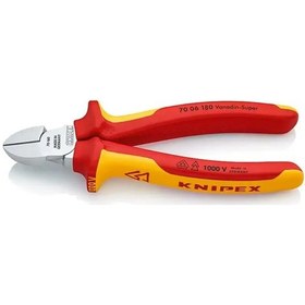 Resim Knipex 70 06 180 - 1000v 180mm Vde Yan Keski 