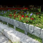 Resim 12/24 adet gri taş efektli plastik bahçe kenar çiti, çiçek yatağı çerçevesi, bahçe avlu dekorasyon çiti 