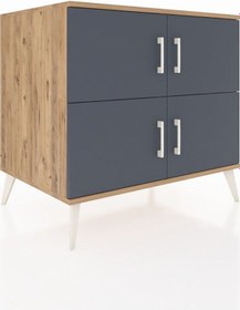 Resim Kronos Şifonyer 2 Raflı 4 Kapaklı 88x59x80 Çam-antrasit/çam Antrasit/çam 
