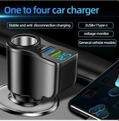 Resim Turcoshop11 Annjıatuu 4'ü 1 Arada Çift Usb + Type-c Araç Şarj Cihazı Voltaj Ekranlı Evrensel 12v-24v Siyah 