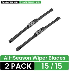 Resim Samdoo Yumuşak U Tipi Otomobil Sileceği - %100 Doğal Kauçuk, 2'li Paket 