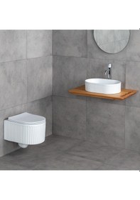 Resim Lena Tezgahüstü Lavabo E-w1002mb Mat Beyaz Mat Beyaz 