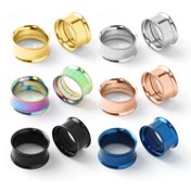 Resim Çift Flared 316L Paslanmaz Çelik Cerrahi Kulak Tüneli Tıkaçları - İçten Dişli, Ayna Yüzeyli, Erkek Modası ve Festival Etkinlikleri için Çok Renk Seçenekleri (Noel/Şükran Günü/Karnaval), Punk Rock Stili Vücut Takısı, Punk Rock Aksesuarları 