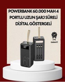 Resim 4 Çıkışlı Hızlı Şarj Destekli Powerbank 