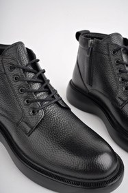 Resim Muggo Bernard Garantili Hakiki Deri Bağcıklı Fermuarlı Kaymaz Taban Casual Erkek Bot 