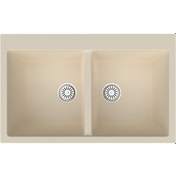 Resim Gradde Bej Çıft Goz Granıt Eviye 51 x 82 Gr815 