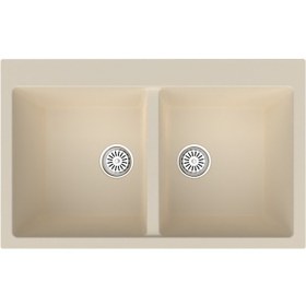 Resim Gradde Bej Çıft Goz Granıt Eviye 51 x 82 Gr815 