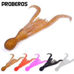 Resim Proberos 5'li Premium Yumuşak Silikon Ahtapot Swimbait Seti - Dayanıklı, Isırık Dirençli Balıkçılık Yemi, Levrek & Alabalık için, Karışık Renkler, Yemler 