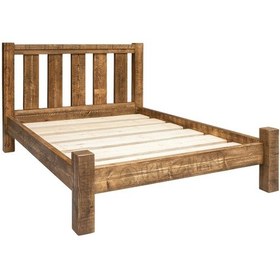 Resim Rutil Masif Ahşap Rustik Karyola-parmaklık Başuclu 