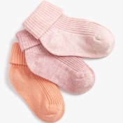 Resim Kız Bebek 3'lü Basic Çorap Paketi Pamuk Karışımlı 