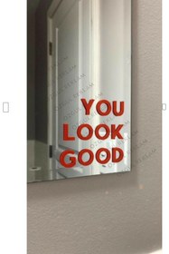 Resim ÖZGÜL REKLAM You Look Good Kırmızı Ayna Etiket Sticker 