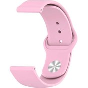 Resim Ekılıf - Xiaomi Amazfit Pace Uyumlu - Kordon 22mm Silikon Kordon Krd-11 - Pembe 